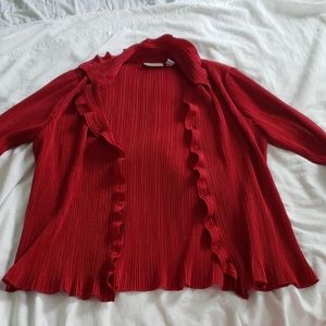 Red ruffled Chico's jacket